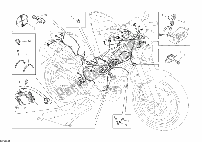 Todas las partes para Arnés De Cableado de Ducati Monster 696 USA 2010